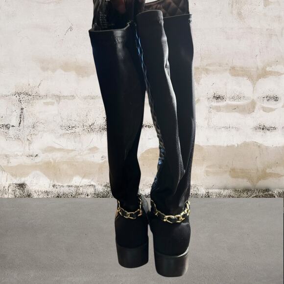 Just Fab Argo Quilted Riding Boot Size 8.5 - Picture 4 of 7